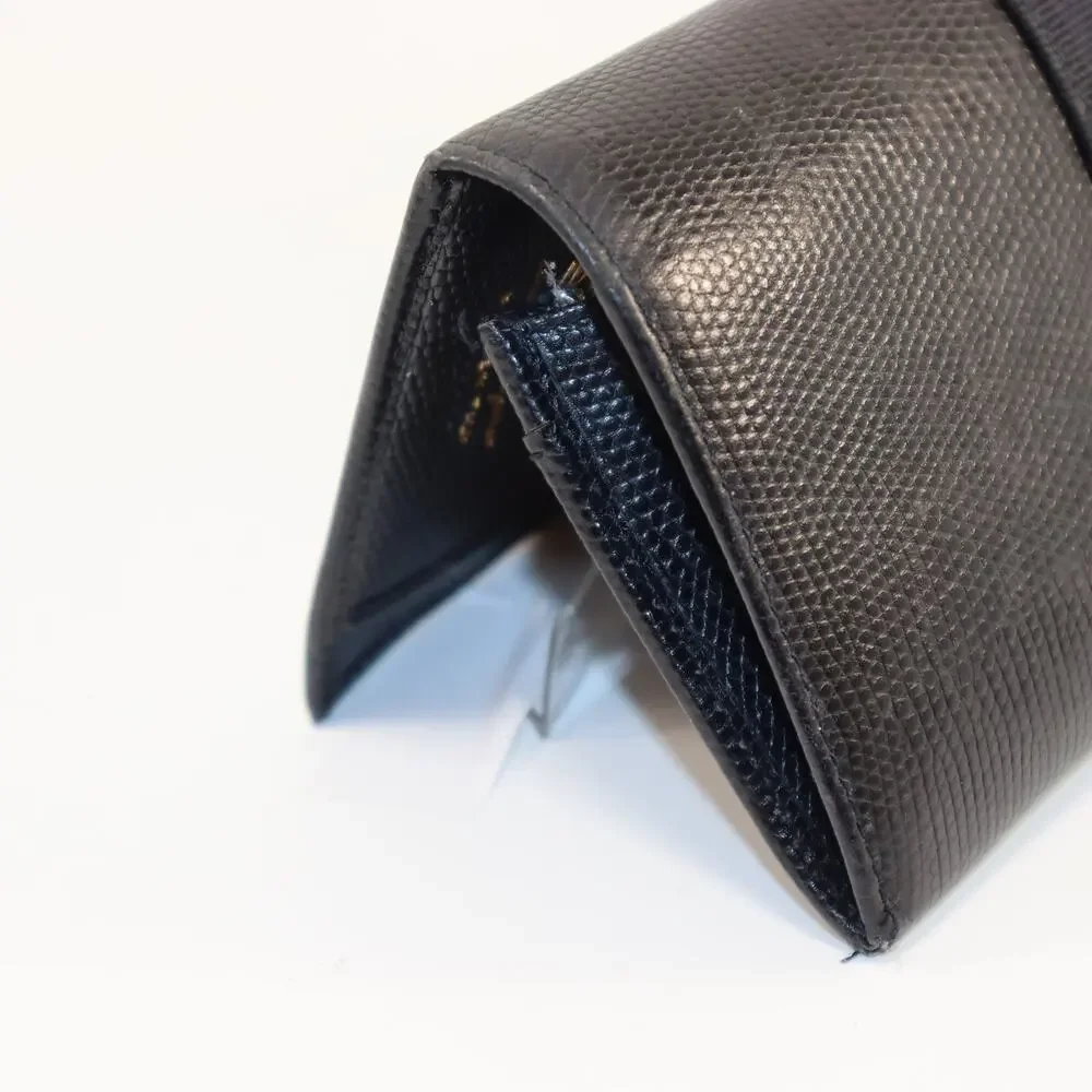 Vintage‎ Salvatore Ferragamo Vara Bow Black Leather Continental Wallet